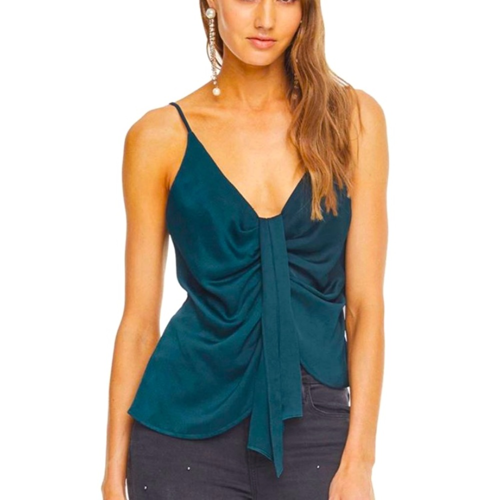 Beautiful Astr the label teal drape top